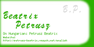 beatrix petrusz business card
